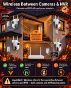 Camcamp Dual-Lens Home Security Cameras System Wireless Outdoor, 4 Cam Kits