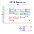 Digital Calendar, 15.6 Inch Wall Planner Electronic Calendar & Chore Chart, Smart Touchscreen Interactive Display for Family Schedules, Great for Organizing Your Routines, Wall & Desk Mountable