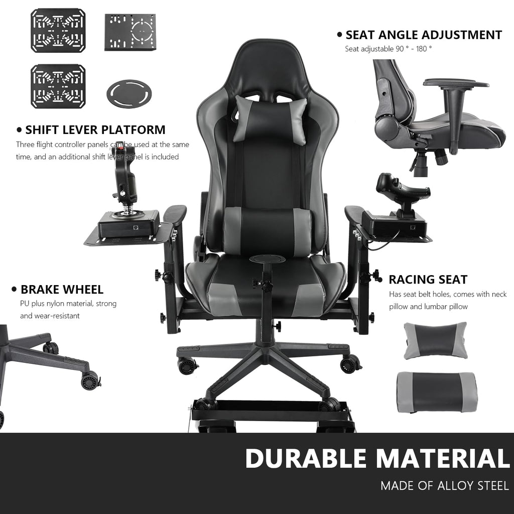 Anman X56 Flight Simulator Cockpit with Pedal Support, Joystick and Hotas Chair Mount Fit for Thrustmaster A10C Hotas Warthog, for Logitech X52, Multifunctional Game Chair (Electronics Not Included)