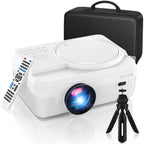 Full HD WiFi Bluetooth Projector Built in DVD Player, Native 1080P Supported, Portable Mini DVD Projector for Outdoor Movies, 250" Home Theater, Compatible with iOS/Android/TV Stick/PS4/HDMI/USB/TF
