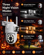 Camcamp Dual-Lens Home Security Cameras System Wireless Outdoor, 4 Cam Kits