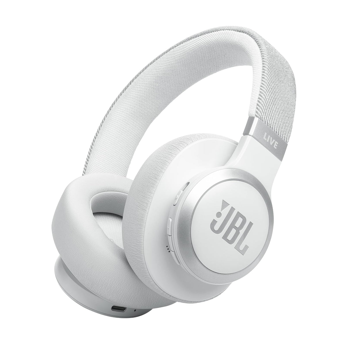 JBL Live 770NC - Wireless Over-Ear Headphones with True Adaptive Noise Cancelling with Smart Ambient, Up to 65 Hours of Battery Life, Comfort-fit Fabric Headband & Carrying Pouch (Sandstone)