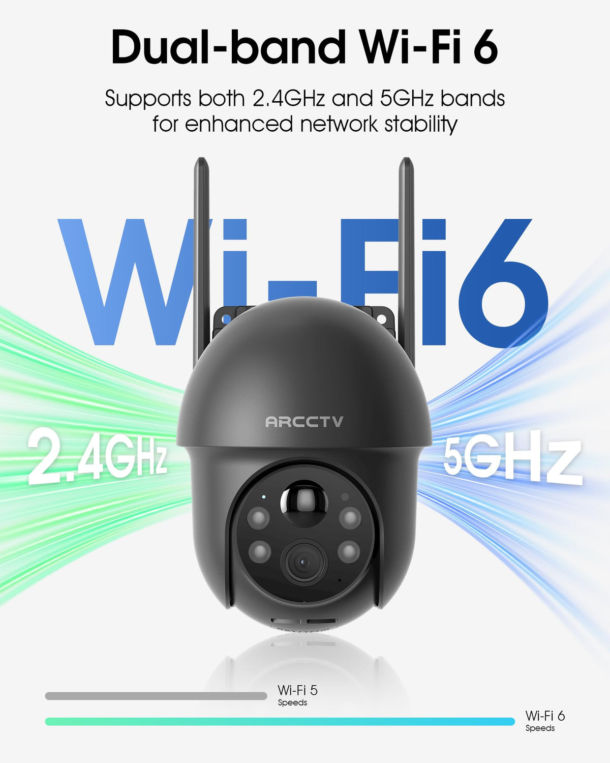 ARCCTV Solar Security Cameras Outdoor Wireless WiFi 4MP 2.5K Grey(4 Pack)