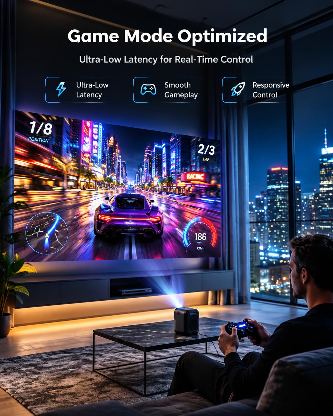 Google TV Smart Projector, Licensed Netflix, Native 1080P FHD