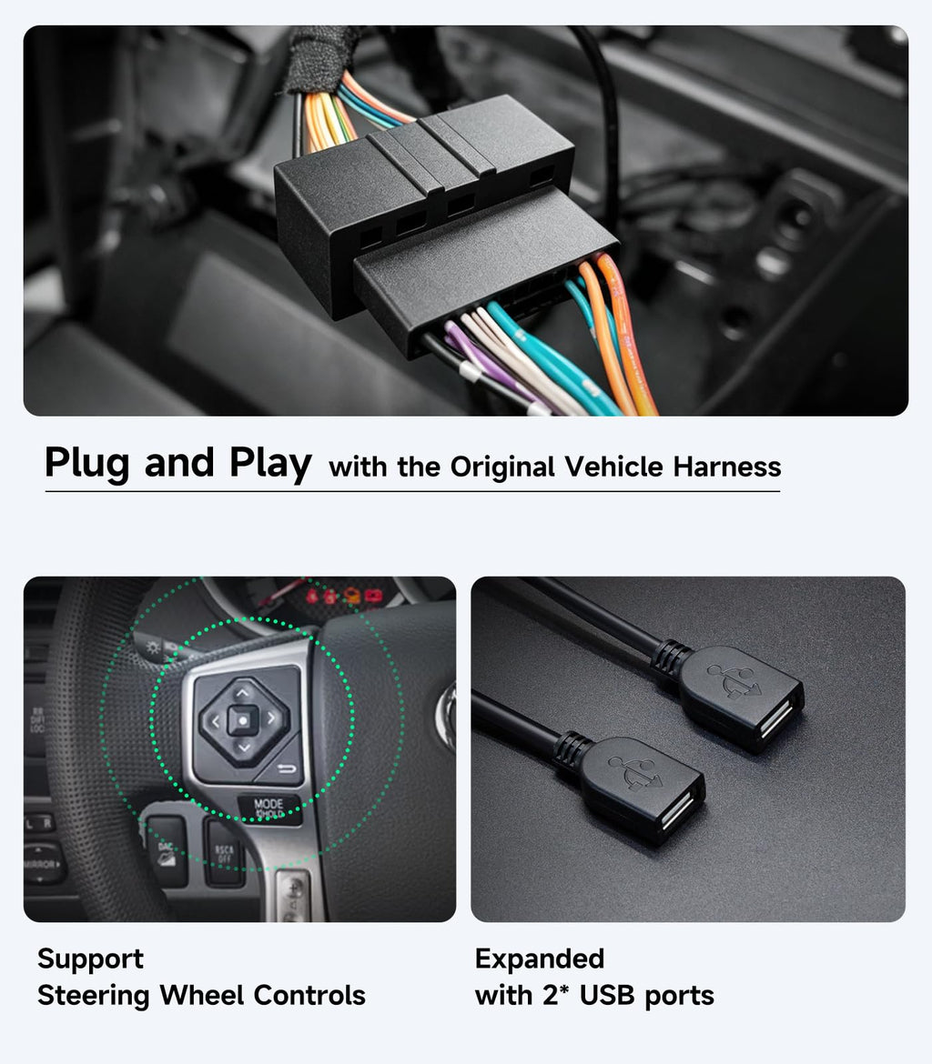 Car Stereo Radio for Toyota Tacoma 2005-2015, Wireless CarPlay Android Auto