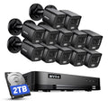 ANNKE 16 Channel Security Camera System, 12Pcs 2MP Outdoor Cameras, 2TB HDD