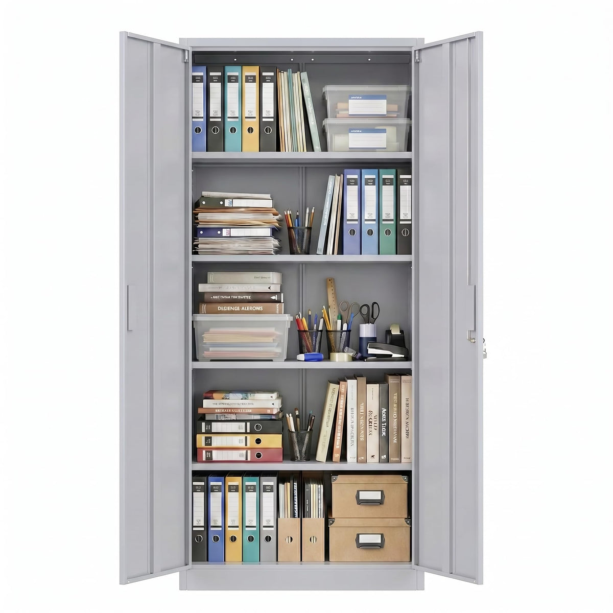 71"x32"Wx16 D Metal Garage Storage Cabinet with Wheels