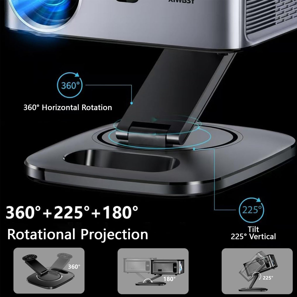 Google TV Smart Projector 4K, 2500 ANSI Projector With WiFi and Bluetooth