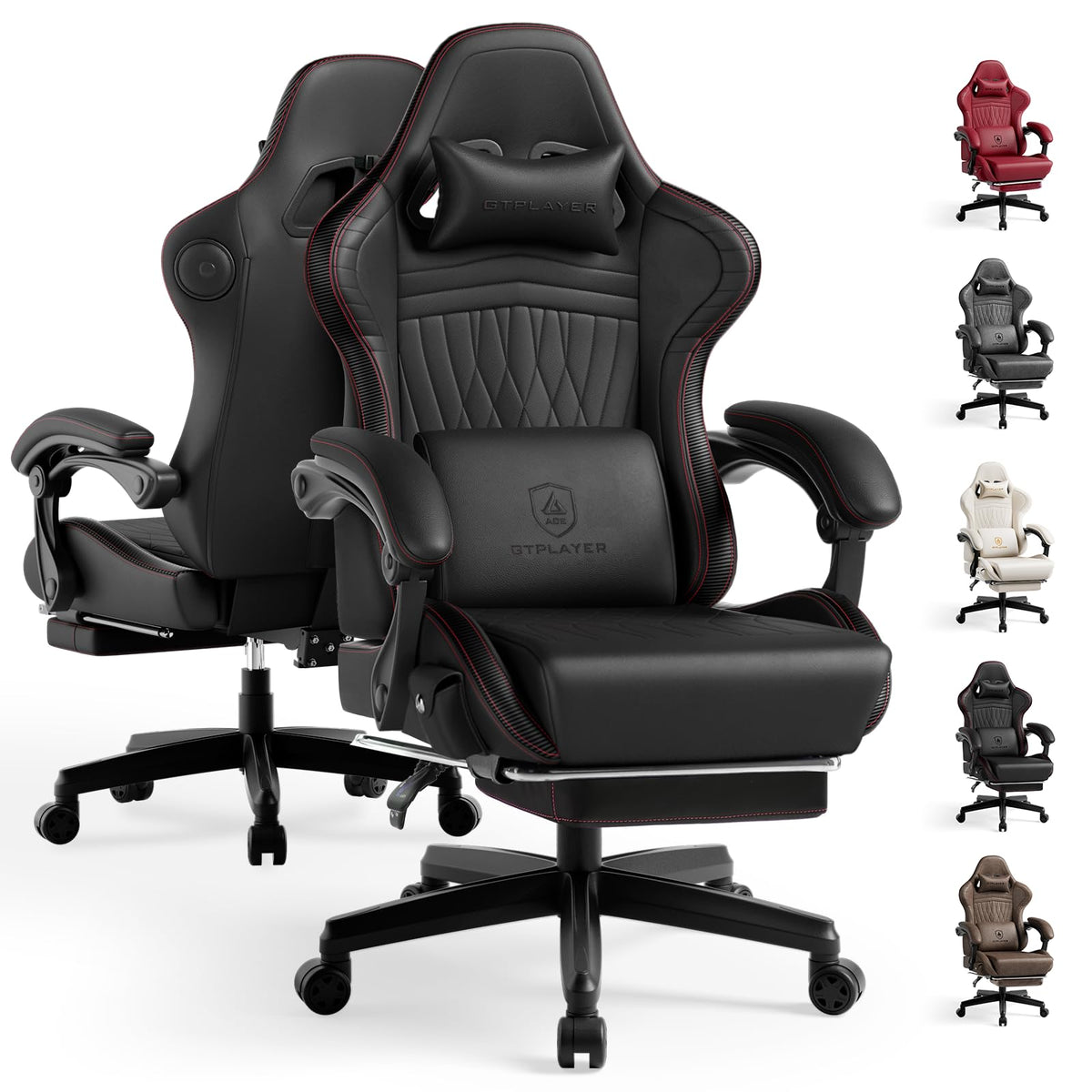 GTPLAYER Gaming Chair with Speakers ACE-PRO, Computer Video Game Chairs with Footrest for Adults, Built-in Speakers, App Support & Bluetooth Control, Ergonomic Reclining Silla, Linkage Armrest, Ivory