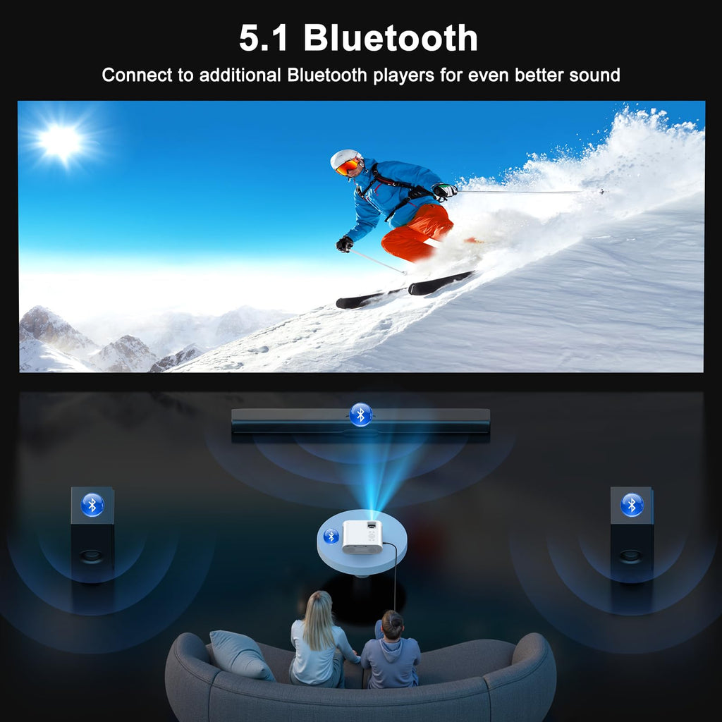 4K Projector with WiFi and Bluetooth, 1500 ANSI Google TV Projector