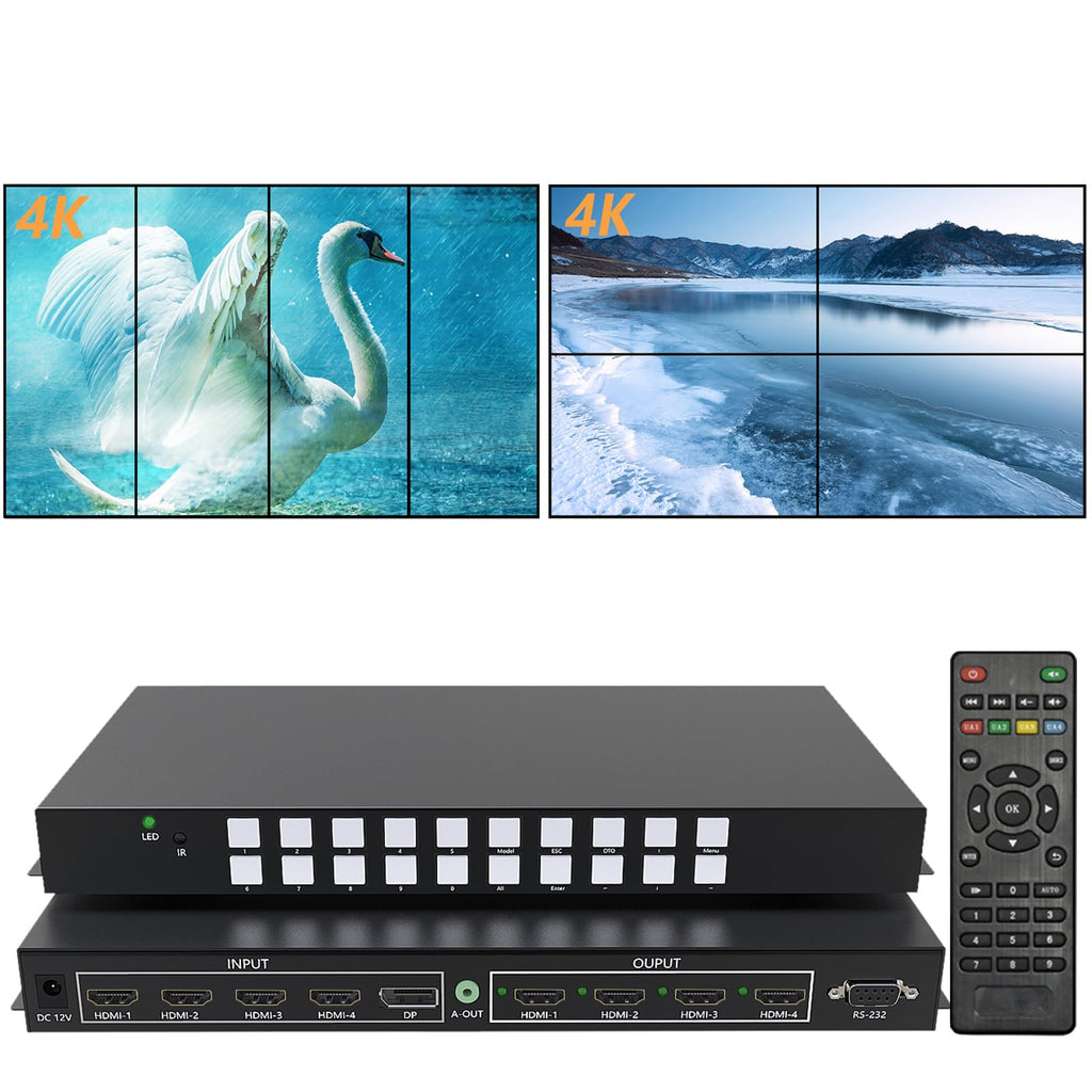 ICUIXIAN Video Wall Controller 3x3 4K60Hz HDMI2.0+HDCP2.2, 18 Splicing Mode