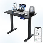 HUANUO 55x28 Inch Electric Standing Desk, Adjustable, Light Vintage Brown