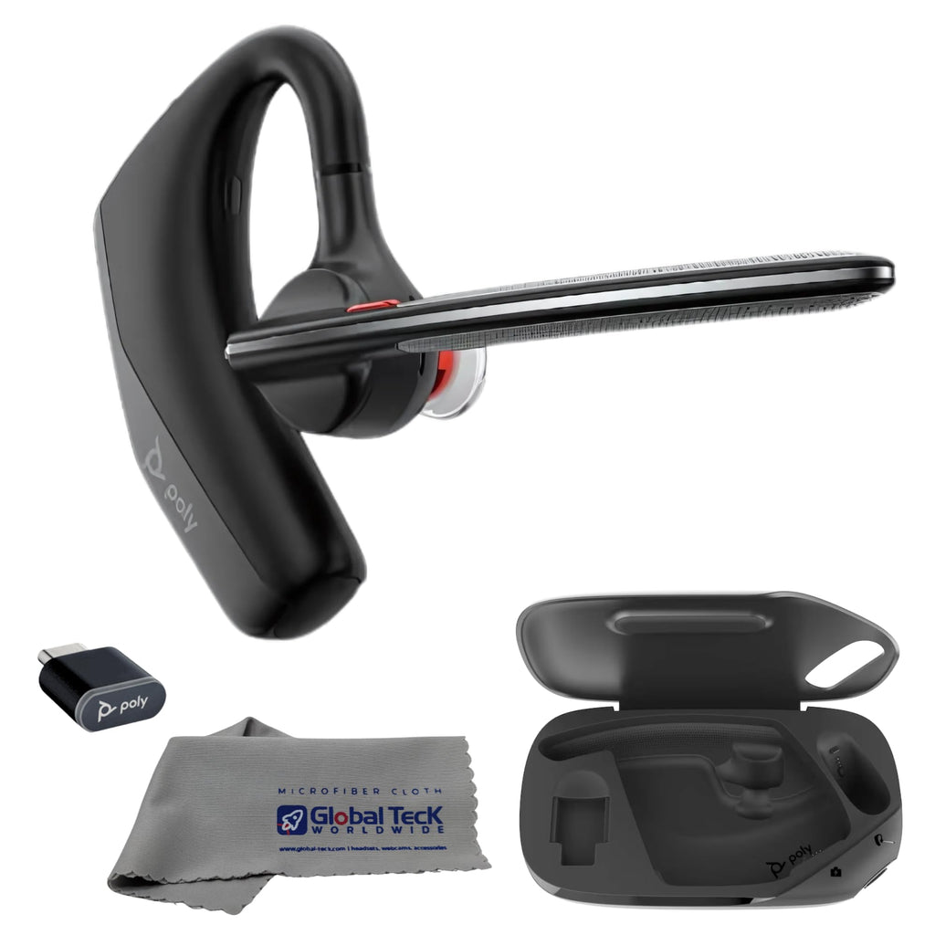 Poly Voyager Legend 50 UC Bluetooth Headset, Charging Case, AI-Powered Noise Cancellation, 4Mic WindSmart Tech, 10-Hr Battery, 98 ft Wireless Range, Multipoint Connectivity, Voice Assistant, GTW Cloth