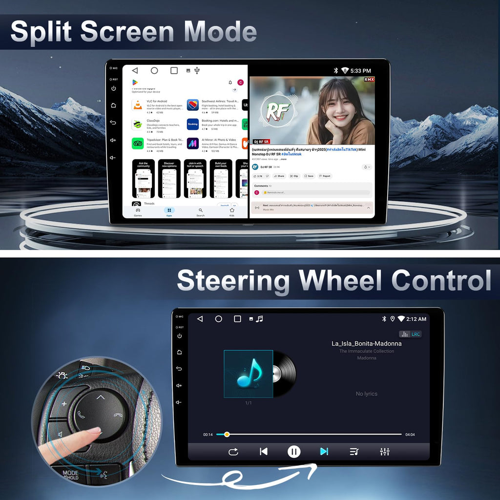 64G Android Car Radio for Chevy Silverado 2007-2013 GMC Sierra Yukon Upgrade Stereo Wireless CarPlay Android Auto 10.2" Touch Screen/Android13/Bluetooth/GPS Navigation/AHD Backup Camera/FM/AM