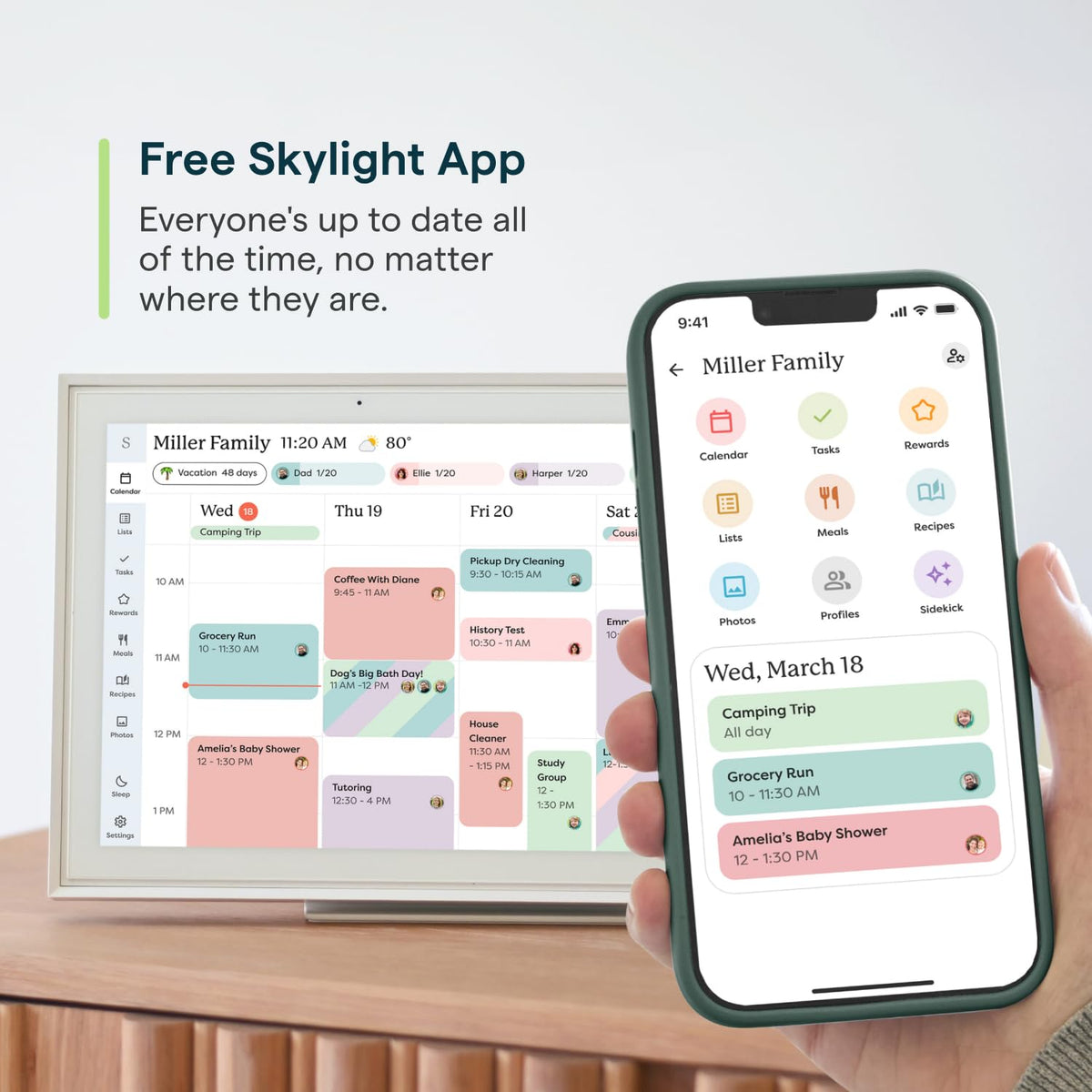Skylight Calendar – 15" Touchscreen Digital Calendar & Chore Chart, White