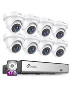 Loocam Security Camera System with DVR H.265+ 8CH, 1TB Hard Drive