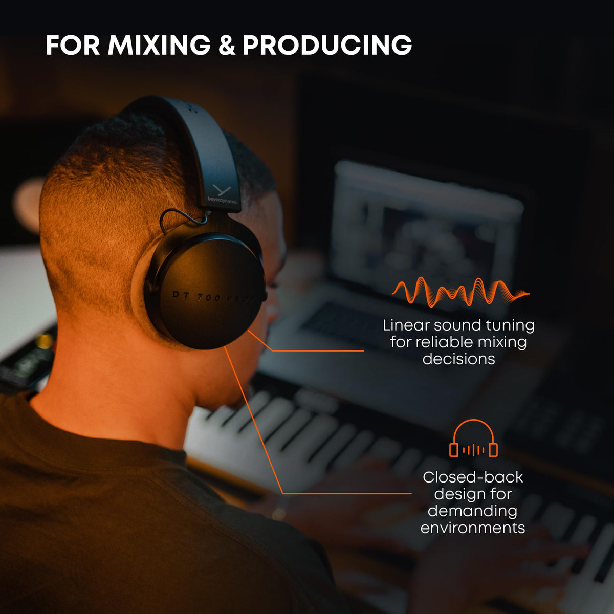 beyerdynamic DT 700 PRO X Closed-Back Studio Headphones with Stellar.45 Driver for Recording and Monitoring on All Playback Devices
