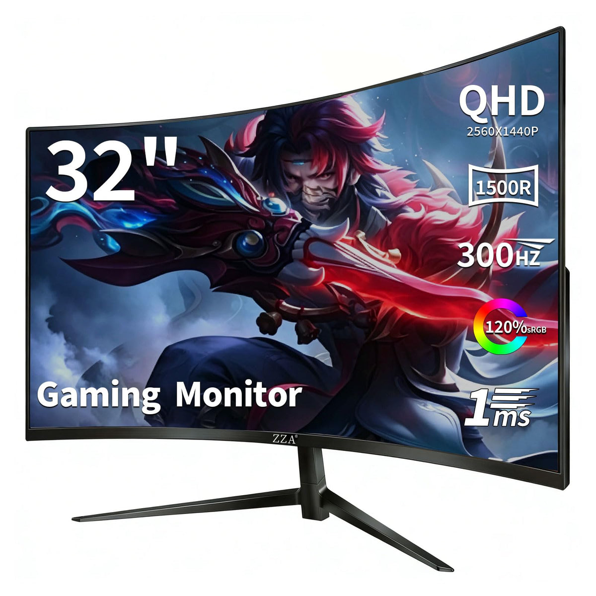 32 Inch Curved Gaming Monitor 180hz,Computer Monitor 32 Inch FHD 1080P 1500R |1ms (GTG) | HDR 600|Curved|122% sRGB|DP/HDMI|VESA|FreeSync & G-Syn,Mount Business, Office, Casual Gaming Monitors