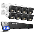 ANNKE 8CH 3K Poe Security Camera System, Red & Blue Light Alarm, 2TB HDD