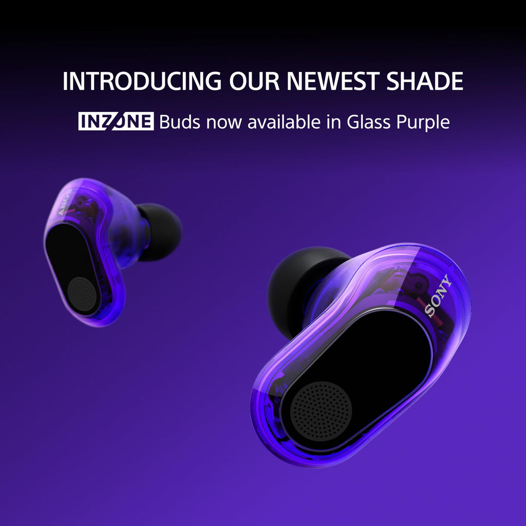 Sony INZONE Buds Wireless Noise Cancelling Gaming Earbuds, Glass Purple
