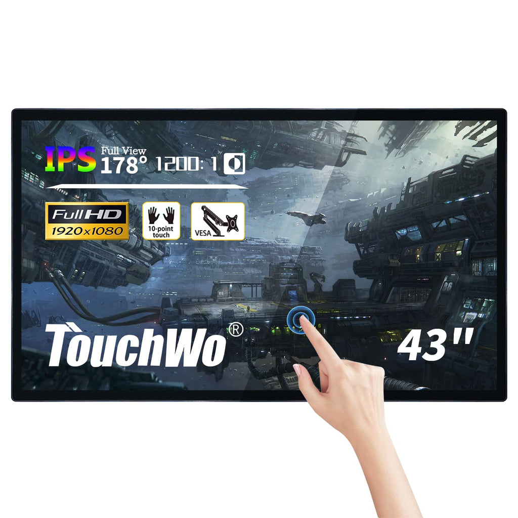 43 inch Interactive Touchscreen Monitor, Smart Board with 16:9 Display 1080P, Win-10 Electronic Whiteboard Touchscreen PC for Office and Classroom, Core i7 RAM 8G & ROM 256G