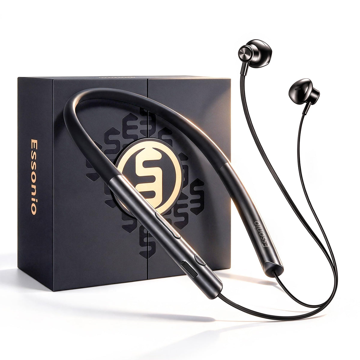 Neckband Bluetooth Earbuds, Hybrid ANC, 36H Battery, Built-in Mic, Magnetic