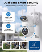 Security Cameras Wireless Outdoor No Monthly Fee, 4 Cam Kit Dual-Lens Solar Security Camera System,128GB Local Storage, IP66, Night Vision,5G&2.4G WiFi 4MP Cameras for Home Security Router Compatible