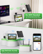 Camcamp Solar Security Cameras Wireless Outdoor with 10" Monitor, 4 Cam Kit
