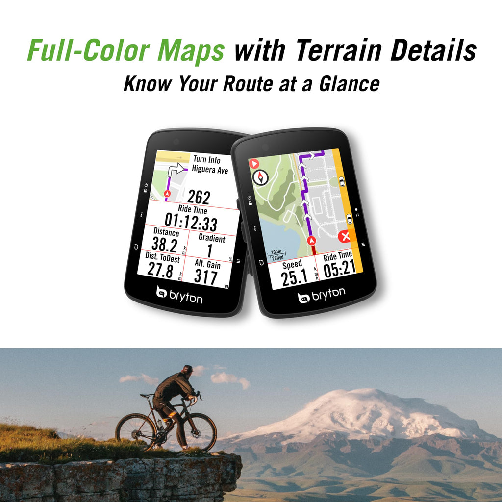 Bryton Rider 650 Sensor Bundle 2.8 Inch Color LCD Touchscreen GPS Bike/Cycling Computer, Preloaded USA Map, Compatible with Bike Radar, 33hrs Long Battery Life, Navigation Waterproof