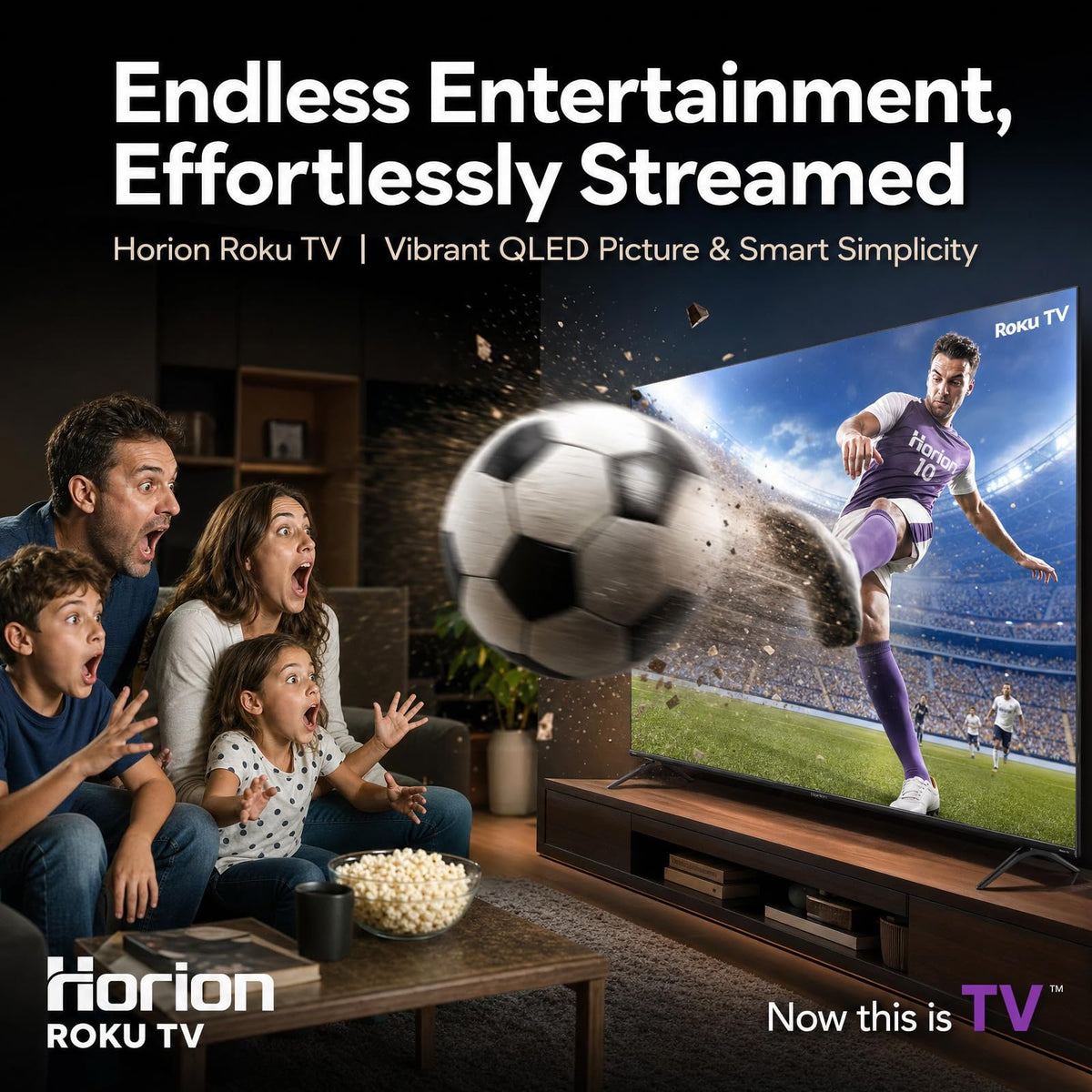 HORION Roku TV 40" QLED Smart FHD Television with Quantum Dot Color