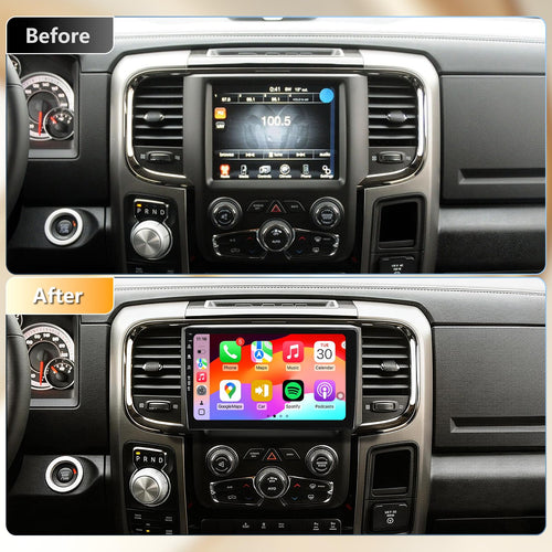 9inch Car Radio Stereo for Dodge RAM 1500 2500 3500 2013-2018, Android 13 Wireless CarPlay Android Auto, Head Unit HD Touchscreen, QLED/Bluetooth/GPS Navigation/SWC/FM/Wifi/1080P HD Rearview Camera