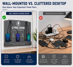Wall Mounted Cell Phone Charging Station 8 Charging Cables 5V2.4A