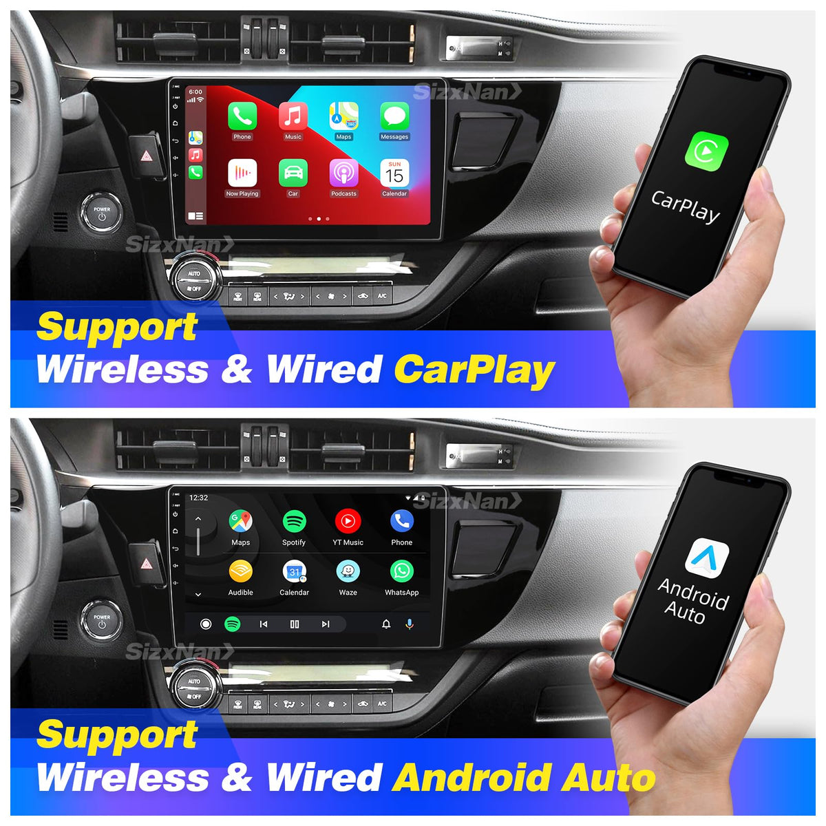 for Toyota Corolla 2014 2015 2016 Radio Stereo Wireless Carplay Auto