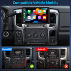 Car Radio for Dodge Ram 1500 2500 3500 2013-2018 Only for Manual AC 10inch