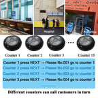 Multi-Window Take a Number System Wireless Queue Management System with LED Digital Display & Voice Broadcast 15 Counter Call Buttons for Bank Clinic Hospital Waiting Room