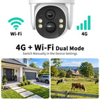 LIWAN Cellular Security Camera Outdoor 2 Pack, 4G and Wi-Fi Dual Mode, 4MP