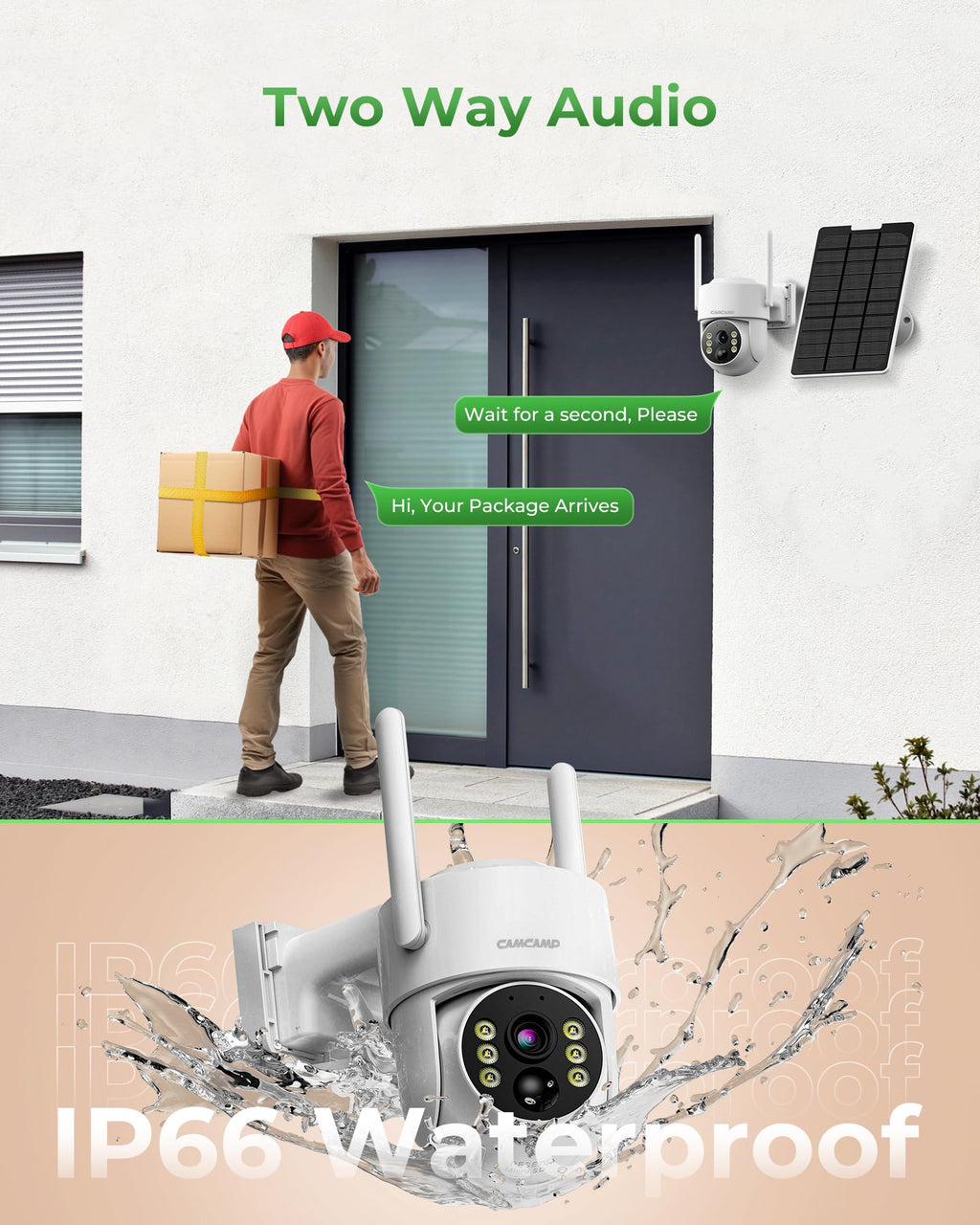 Camcamp Solar Security Cameras Wireless Outdoor with 10" Monitor, 4 Cam Kit