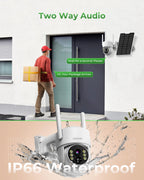 Camcamp Solar Security Cameras Wireless Outdoor with 10" Monitor, 4 Cam Kit