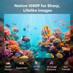 Google TV Smart Outdoor Projector, 4K Projector with WiFi and Bluetooth