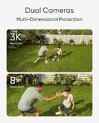 eufy Security Floodlight Camera E340, Dual-Lens, 360° Coverage, 8X Zoom