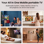 32 Inch 4K Smart Portable TV on Wheels, Touch Screen Monitor