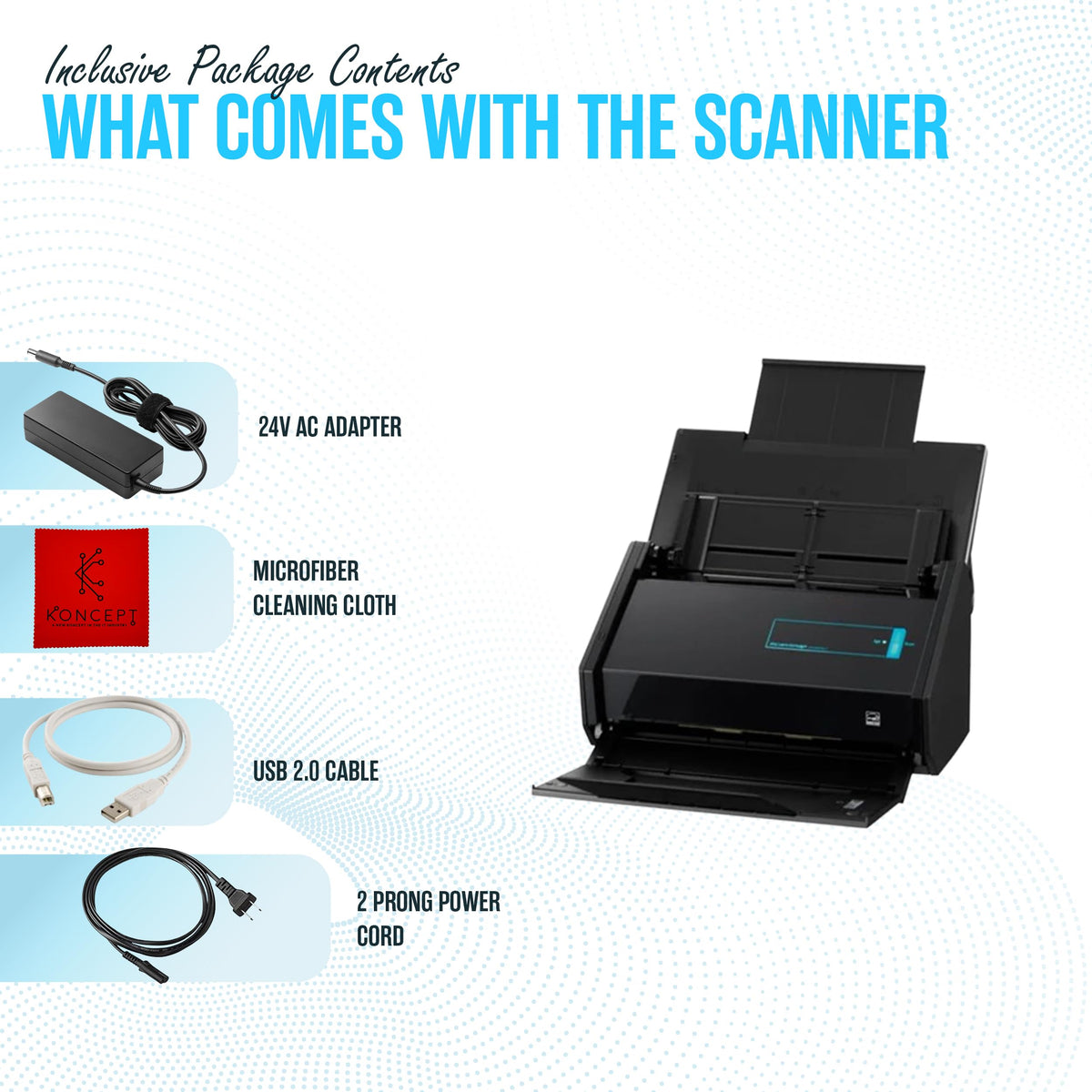 IX500 Fujitsu ScanSnap Duplex Document & Receipt Scanner, Mac/PC, USB 3.0