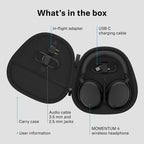 Sennheiser Consumer Audio Momentum 4 Wireless Headphones - Bluetooth Headset for Crystal-Clear Calls with Adaptive Noise Cancellation, 60h Battery Life, Lightweight Folding Design - Black/Copper