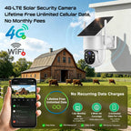 VSKY 4G Cellular Security Camera, Lifetime Free Unlimited Data, 2K Pan Tilt