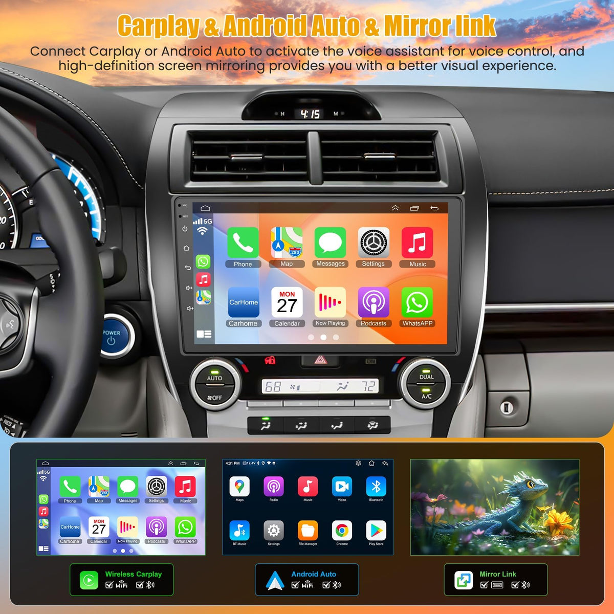 (8Core + 128GB) Android 5G WiFi Car Radio for 2012–2014 Toyota Camry