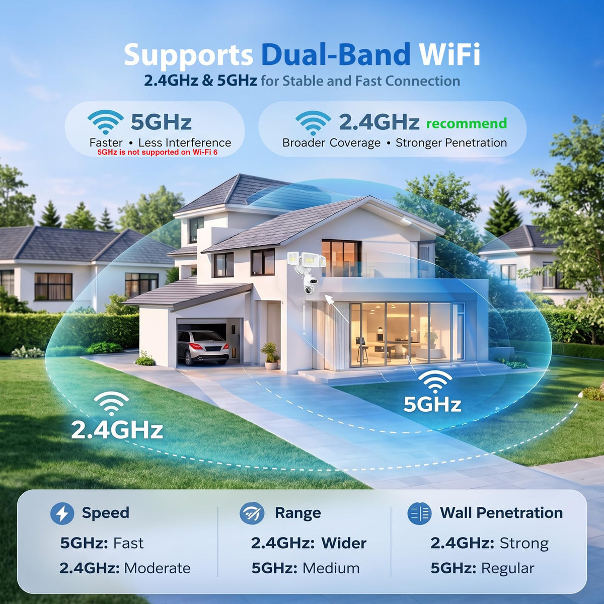 Onforu 360° Dual-Lens Security Floodlight Camera, Auto Tracking, 4MP