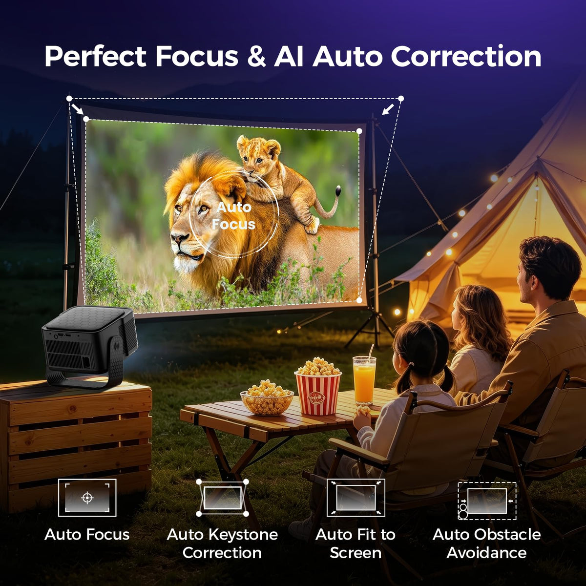 Projector【Compatible with Google TV & 4K Support】Portable Projector