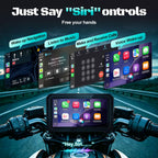2026 LBW 6" Portable Motorcycle CarPlay GPS(Includes 128G SD), with Wireless Android Auto, Dual 2K Dash Cam/Recorder, Navigation, HD Waterproof Touchscreen, Quick-Release Magnetic Bracket, TPMS, BT