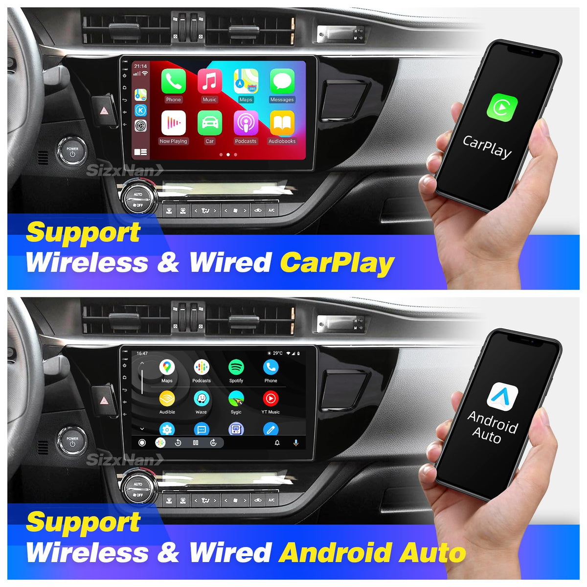 for Toyota Corolla 2014 15 2016 Radio Stereo Wireless Carplay Auto