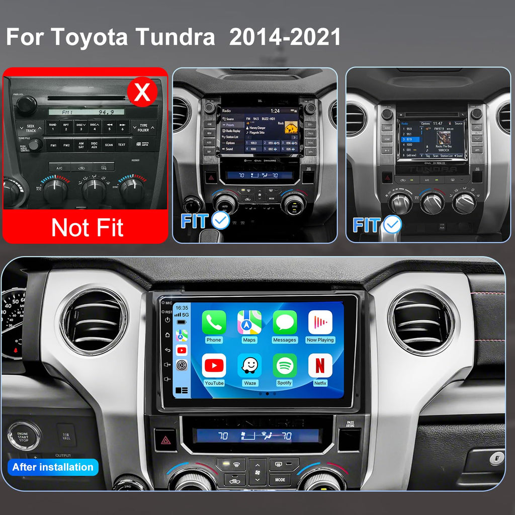 Car Radio Stereo for Toyota Tundra 2014-2021, 9 Inch 4G+64G HD Touch Screen